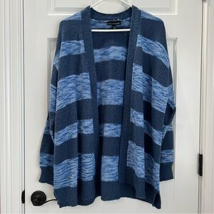 Lane Bryant Blue Striped Open Front Knit Cardigan Womens Size 18/20